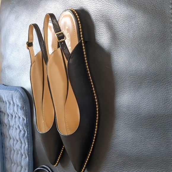 Coach Val Skimmer Dressy Flats Black size 7.5 worn once - Picture 2 of 4